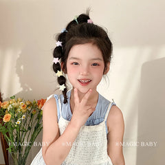 Mini Sweet Cute Dot Star Heart Scrunchies for Baby Girls Fashion Durable Kawaii Hair Ties for Kids Children Hair Accessories