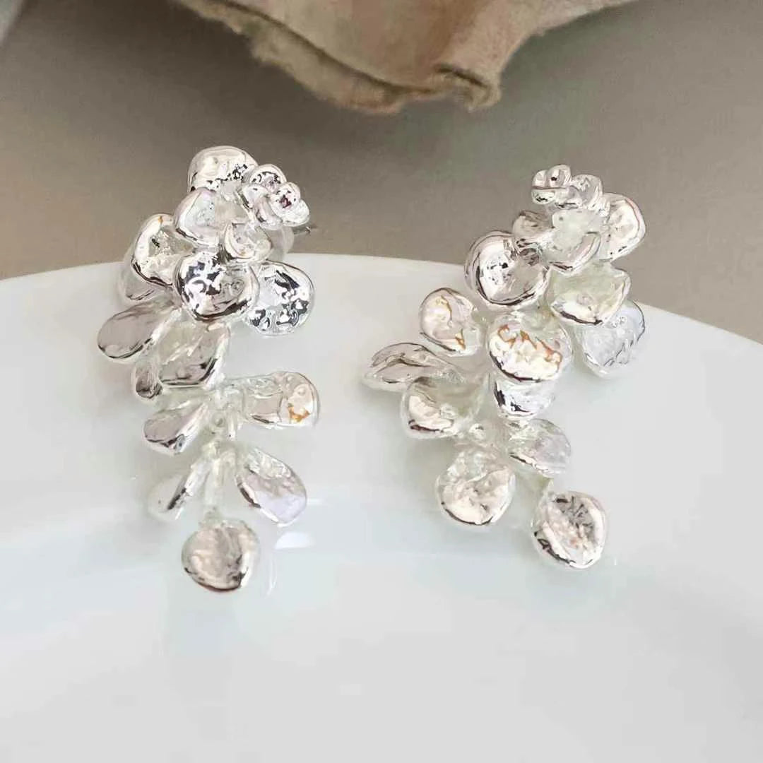 Fashion Exaggerated Glitter Luxury Elegant Drop Earrings for Girls Sweet Vintage Jewelry for Women Ladies Accessories Wholesale