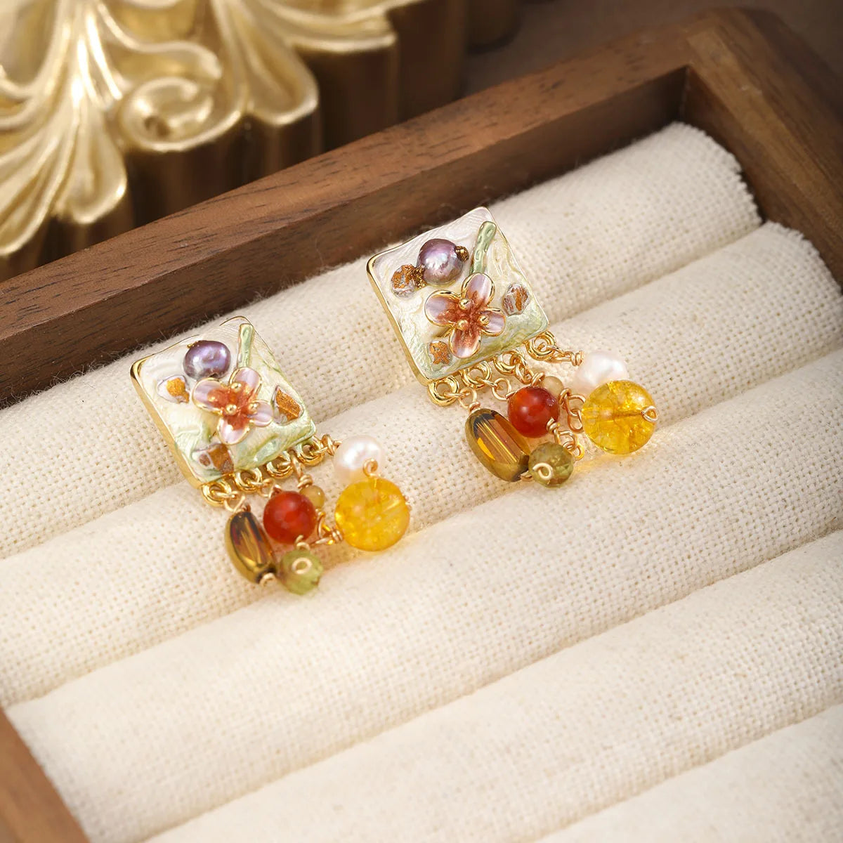 Fashion Red Agate Natural Stone Crystal Drop Earrings or Girls Tassel 18K Gold Jewelry for Women Ladies Wholesale China Supplier
