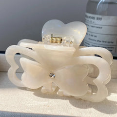 Wholesale 13cm Medium Hair Claw Clips Bowknot Rhinestone White Orange Trendy Elegant Hairpins Accessories for Women Hot Sale