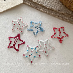 Cute Sweet Polka Dot Fashion Hair Clips for Baby Girls Star Snap Clips for Kids Children Hair Accessories Chic Kawaii in Stock