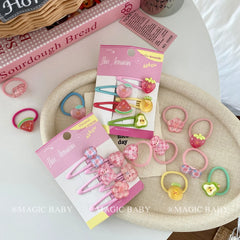 Candy Color Plaid Hair Clips for Kids Sweet Animal Snap Hair Accessories Kawaii Flower Bowknot for Baby Girls for Parties