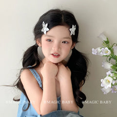Minimalistic Glitter Star Hair Clips for Baby Girls Solid Color Snap Hair Accessories for Kids Made of Durable Alloy