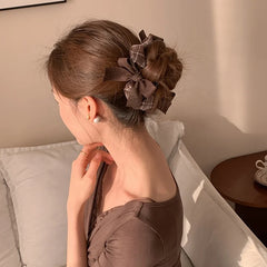 Fashion Ribbon Plaid Simple Scrunchies for Girls Elegant Autumn Winter Hair Ties for Women Ladies Hair Accessories in Stock
