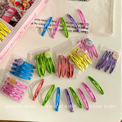 Simple Minimalistic Solid Candy Color Hair Clips for Baby Girls Cute Sweet Kawaii Snap Clips for Kids Children Hair Accessories