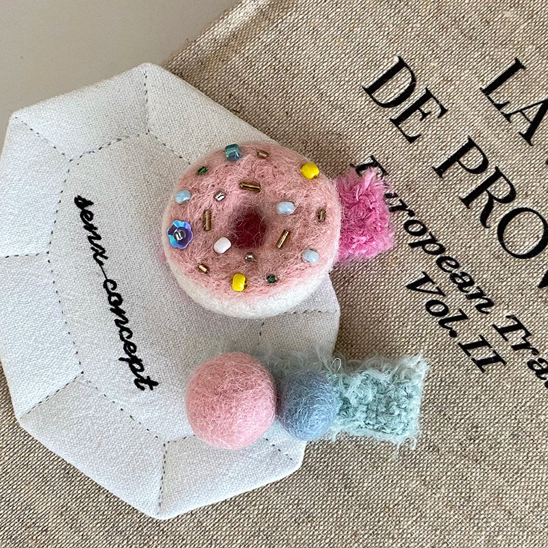 Fashion Sweet Cute Candy Doughnut Hair Clips for Baby Girls Kawaii Trendy Alligators for Children Kids Hair Accessories in Stock