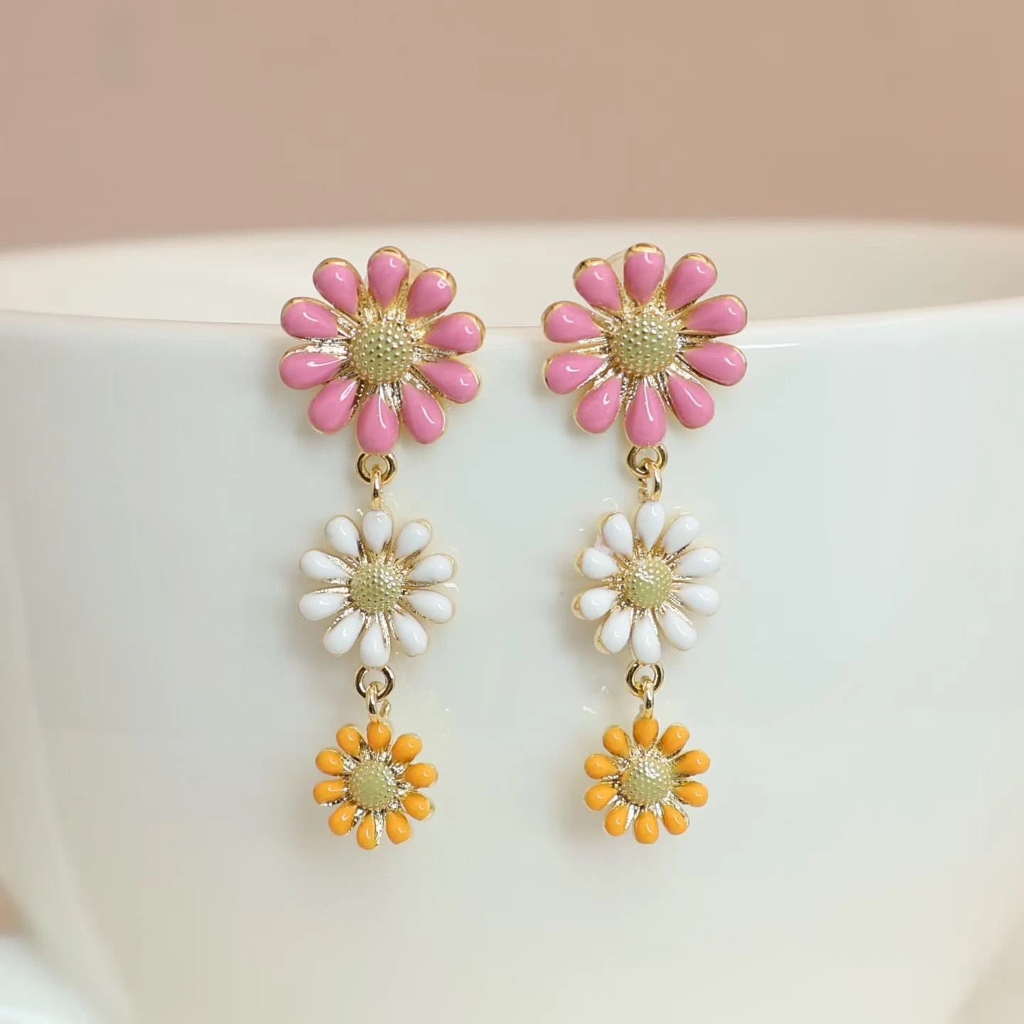 Sweet Elegant Flowers Drop Earrings for Girls Cute Floral Jewelry for Women Ladies Accessories Chinese Supplier Wholesale