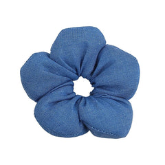 Solid Color Denim Flower Scrunchies for Baby Girls Classic Simple Hair Ties for Kids Children Teens Hair Accessories in Stock