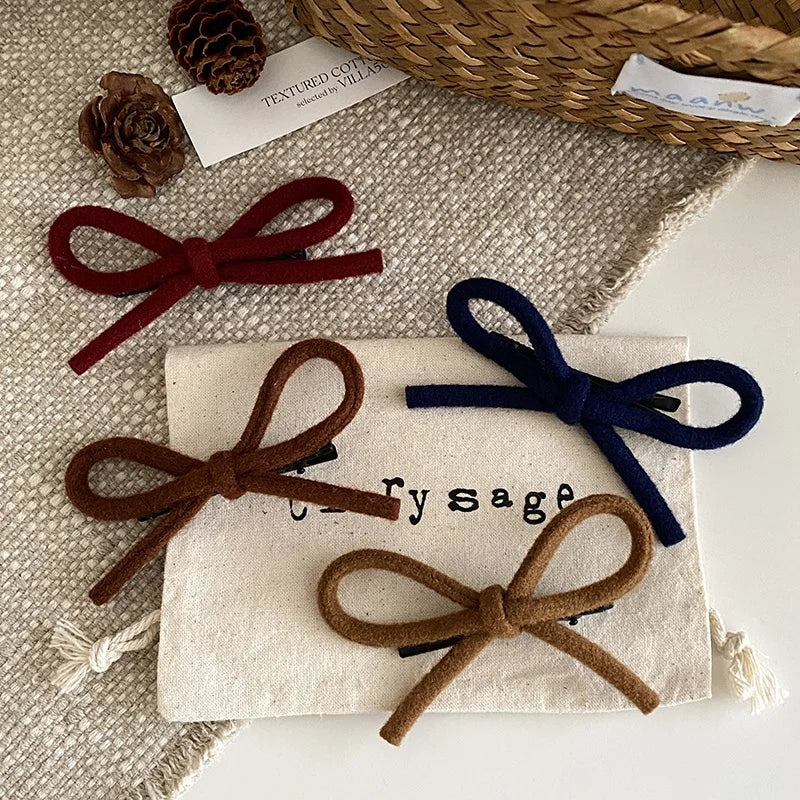 Trendy Simple Bowknot Classic Hair Clips for Girls Sweet Elegant Alligators for Women Ladies Hair Accessories in Stock Supplier