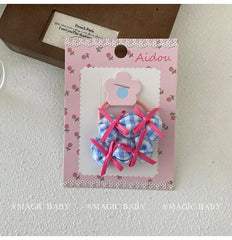 Cute Sweet Animal Bowknot Plaid Scrunchies for Baby Girls Fashion Peppy Hair Ties for Kids Children Hair Accessories in Stock