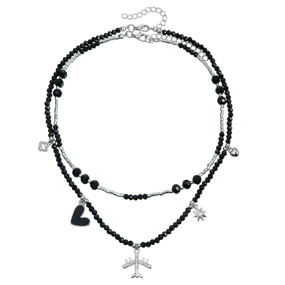 Fashion Beads Airplane Trendy Chic Necklaces for Girls Glamorous Dainty Jewelry for Women Ladies Accessories Wholesale Sweet