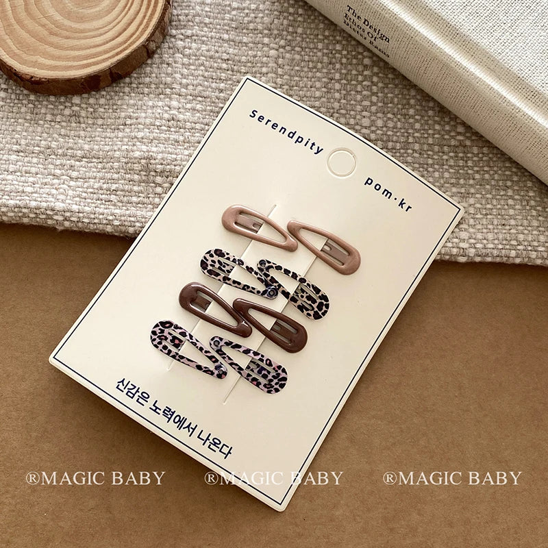 Fashion Polka Dot Leopard Print Simple Hair Clips for Baby Girls Durable Snap Clips for Kids Children Hair Accessories in Stock