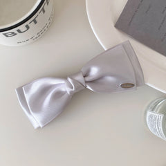 Girly Aesthetic Solid Color Bowknot Barrette Clips Elegant Simple Fashion in Stock Hairpins for Kid Children Daily Causal School