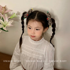 Fashion Cute Sweet Classic Star Polka Dot Scrunchies for Baby Girls Elegant Kawaii Hair Clips for Kids Children Hair Accessories