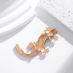 Fashion Gecko Enamel Dainty Animals Brooches for Girls Trendy Glamorous Charms Pins Jewelry for Women Ladies Accessories Sweet