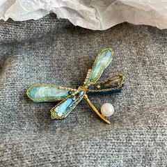 Fashion Copper 18K Gold Abalone Shell Crystal Pearl Zircon Brooches for Girls Sparkle Jewelry for Women Ladies Wholesale Bulk