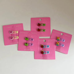 Sweet and Cute Multicolor Flower Apple Hairpins Children's Fashion Accessory for Daily Use Simple Style for Kids and Girls