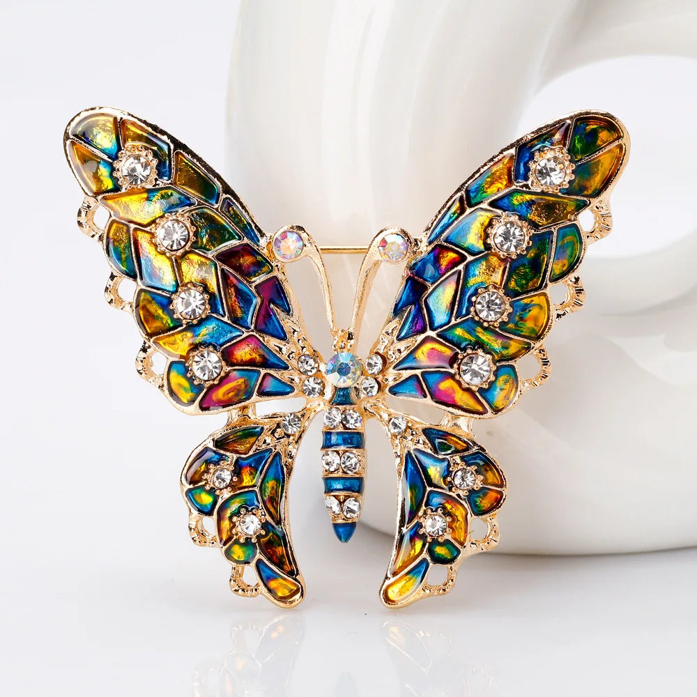Fashion Dainty Luxury Lustrous Butterfly Brooches for Girls Refined Elegant Pins Jewelry for Women Ladies Accessories Wholesale