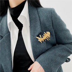 Fashion Glitter Sparkle Irregular Trendy Brooches for Girls Sweet Simple Minimalistic Jewelry for Women Ladies Accessories