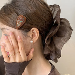 Sweet Cute Heart Shaped Hair Clips for Girls Dot Graceful Elegant Allifgators for Women Ladies Hair Accessories Trendy Stylish