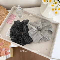 Brand New Women's Korean Style Hair Ties Elegant Vintage Dot Scrunchies Minimalistic Hair Accessories with Sweet Style for Girls