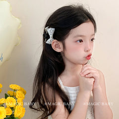 Classic Elegant Bowknot Polka Dot Mini Hair Claw Clips for Baby Girls Graceful Fashion Hair Accessories for Kids Children Teens