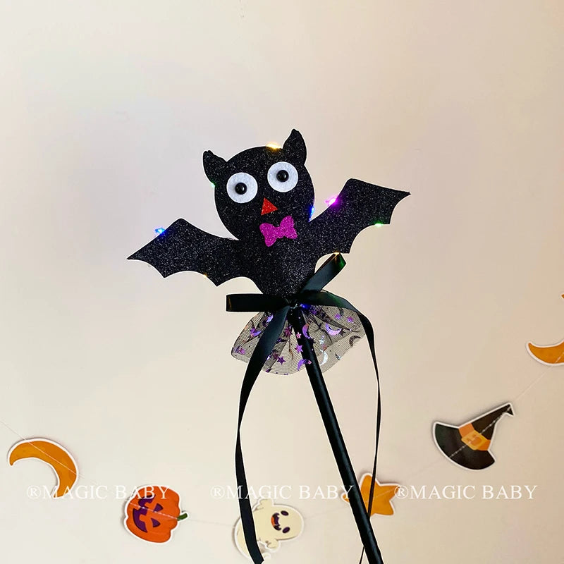Halloween Magic Wand Spider Ghost Pumpkin Bat Rose Gothic Style Party Accessory for Kids Girls Spell Casting Cosplay for Child