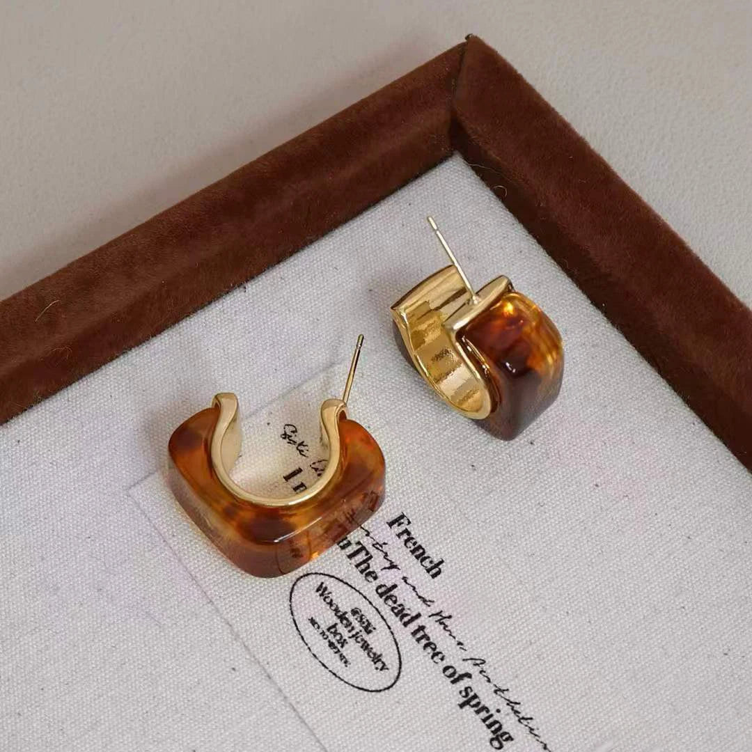 Women Hot Sale Amber Small Hoop Earring Fashion Luxurious Glamorous Lightweight Bulk Jewelry Accessories for Casual Holiday Use