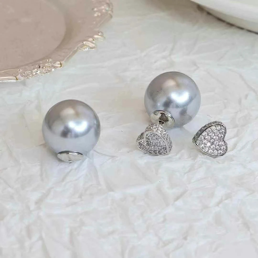 Fashion Trendy Heart Shaped Simple Minimalistic Stud Earrings for Girls Sweet Art Deco Jewelry for Women Ladies Accessories