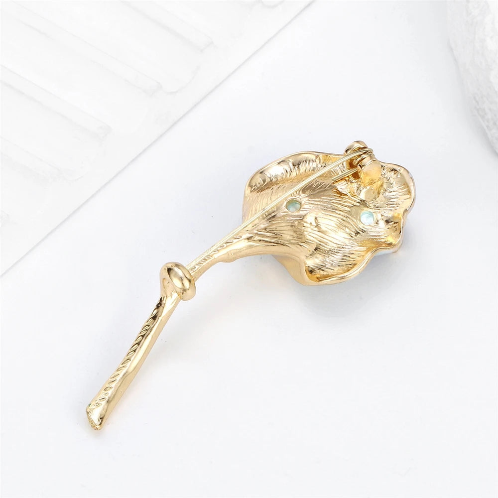 Fashion Flower Sweet Elegant Brooches for Girls Stylish Glamorous Dainty Pins Jewelry for Women Ladies Accessories Wholesale
