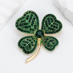 The Lucky Four-leaf Clover Brooches for Girls Sweet Elegant Glitter Pins Jewelry for Women Ladies Accessories Wholesale Chic