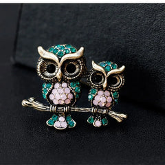 Fashion Bird Animals Rhinestone Glitter Sparking Brooches for Girls Owl Pins Jewelry for Women Ladies Accessories Wholesale