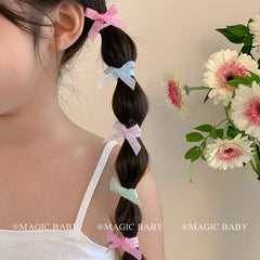 Mini Cute Simple Solid Candy Color Scrunchies Sweet Minimalistic Fashion Hair Ties for Baby Girls Kids Children Hair Accessories