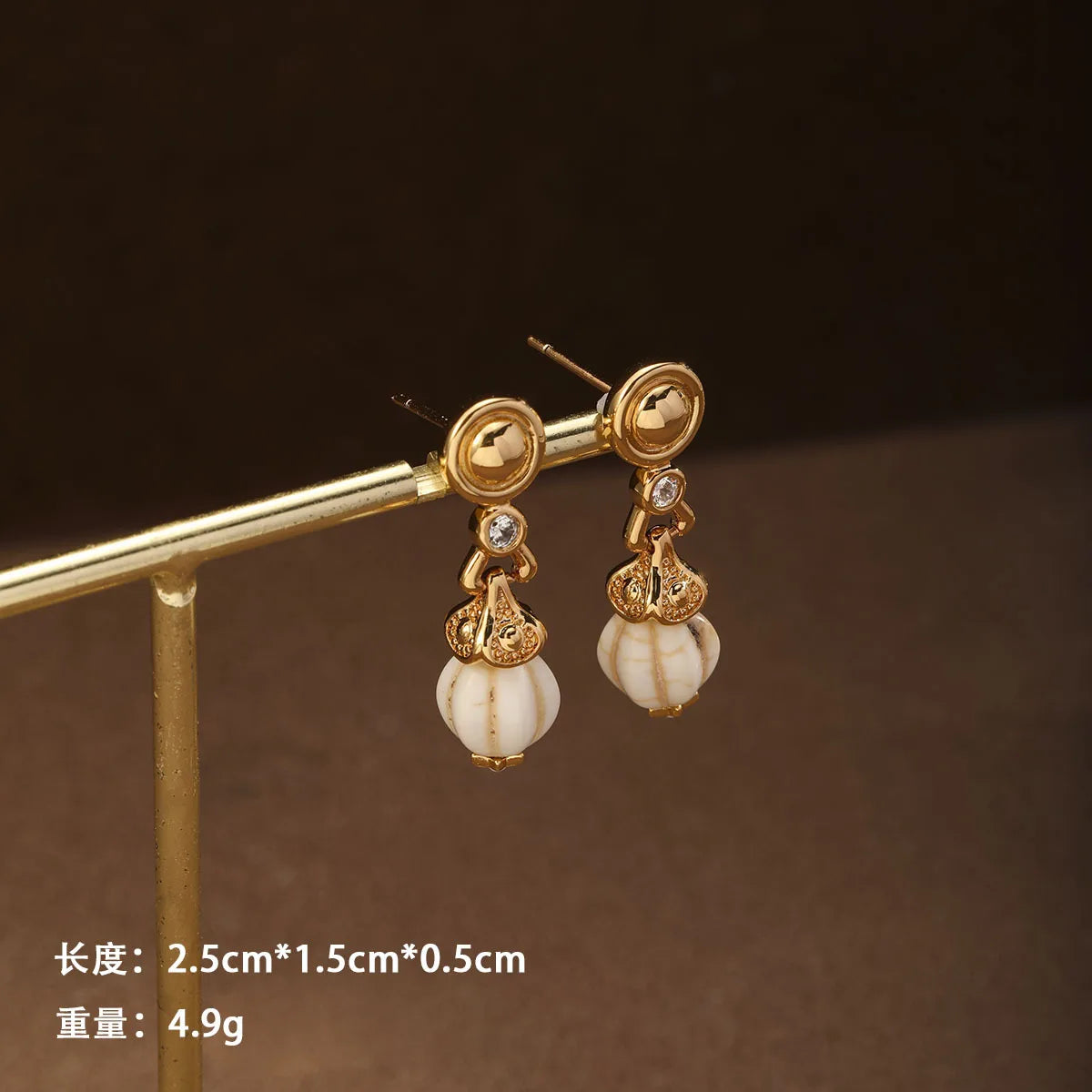 Fashion Copper 18K Gold Plated Drop Earrings for Girls White Zircon Jewelry for Women Ladies Wholesale China Manufacturer