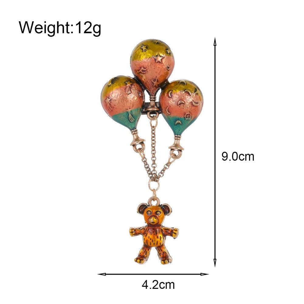 Fashion Bear Drop Sweet Animals Stylish Brooches for Girls Trendy Cute Glamorous Pins Jewelry for Women Ladies Accessories