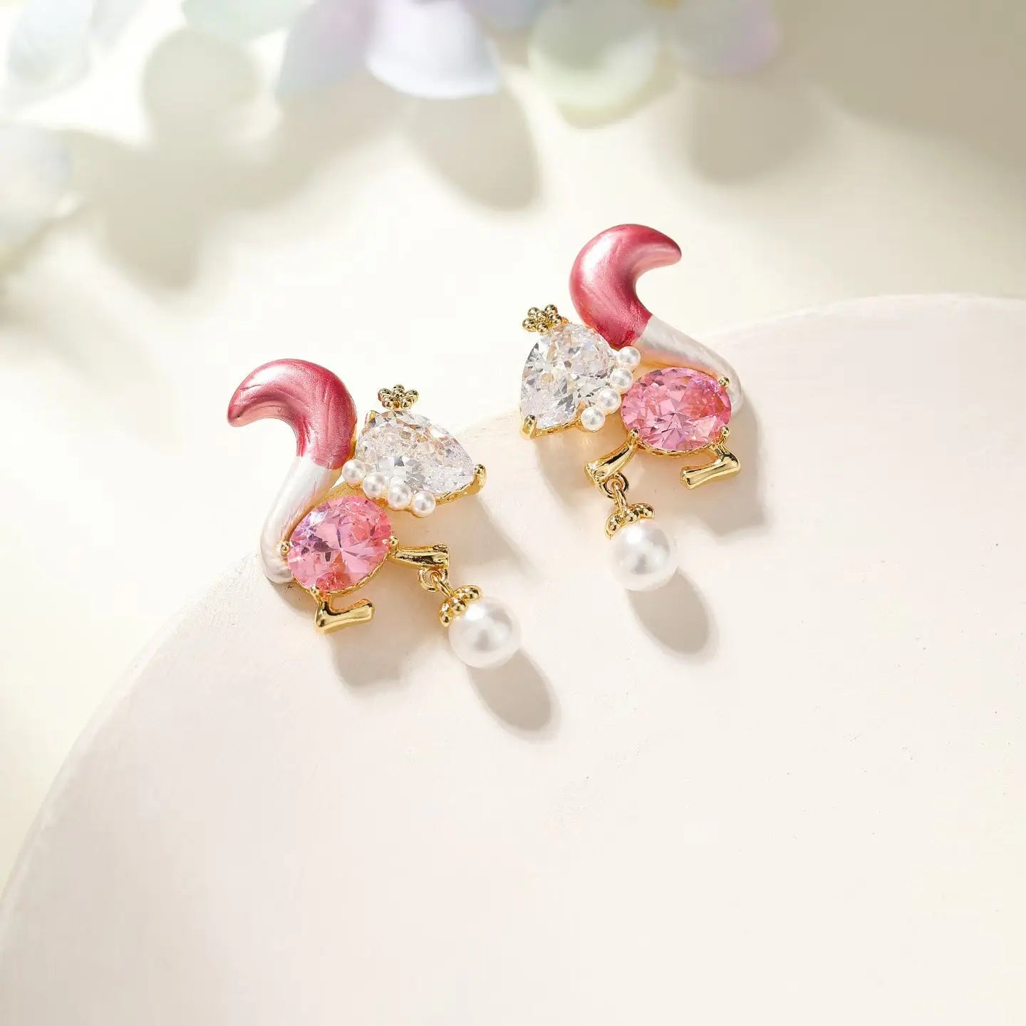 Sweet Solid Color Glitter Rhinestone Drop Earrings for Girls Elegant Cute Fashion Jewelry for Women Ladies Accessories Chic