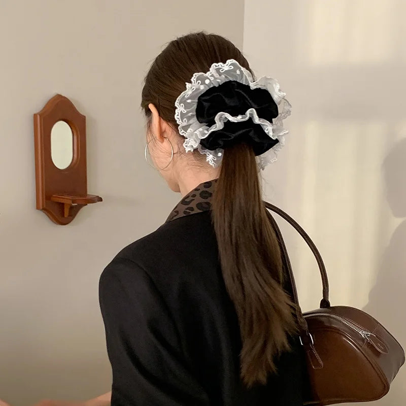 Ladies Solid Color Hot Sale Velvet Simple High Elastic Hair Tie Fashion Chic Elegant Thick Thin Hair Causal Scrunchies Accessory