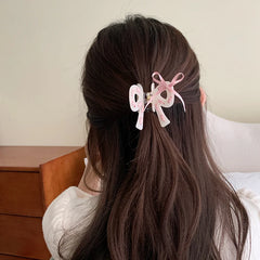 Sweet Cute Bowknot Solid Color Ribbon Hair Claw Clips for Girls Elegant Fashion Haarspange for Women Ladies Hair Accessories