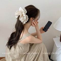 Oversized Hair Ties for Girls Fashion Princess style Flower Scrunchies for Women Ladies Elegant Daily Large Hair Accessories