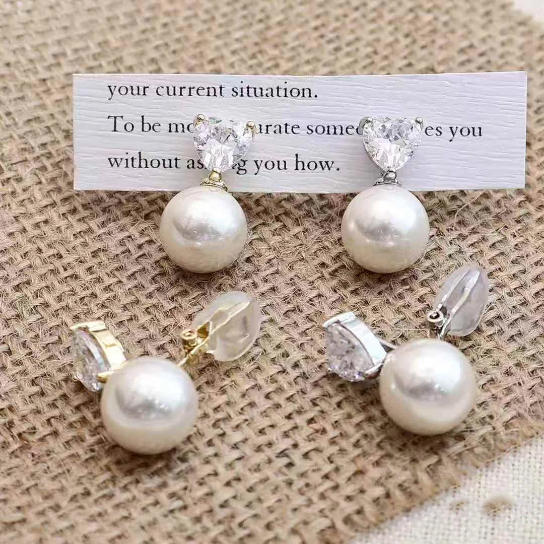 Sweet Imitation Pearl Trendy Elegant Clip on Earrings for Girls Bee Animals Luxury Jewelry for Women Ladies Accessories Chic