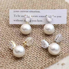 Sweet Imitation Pearl Trendy Elegant Clip on Earrings for Girls Bee Animals Luxury Jewelry for Women Ladies Accessories Chic