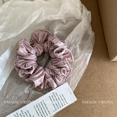 Elegant Solid Color Fabric Scrunchies Graceful Handmade Vintage Style Hair Ties for Women High Elastic Large Daily Use Accessory