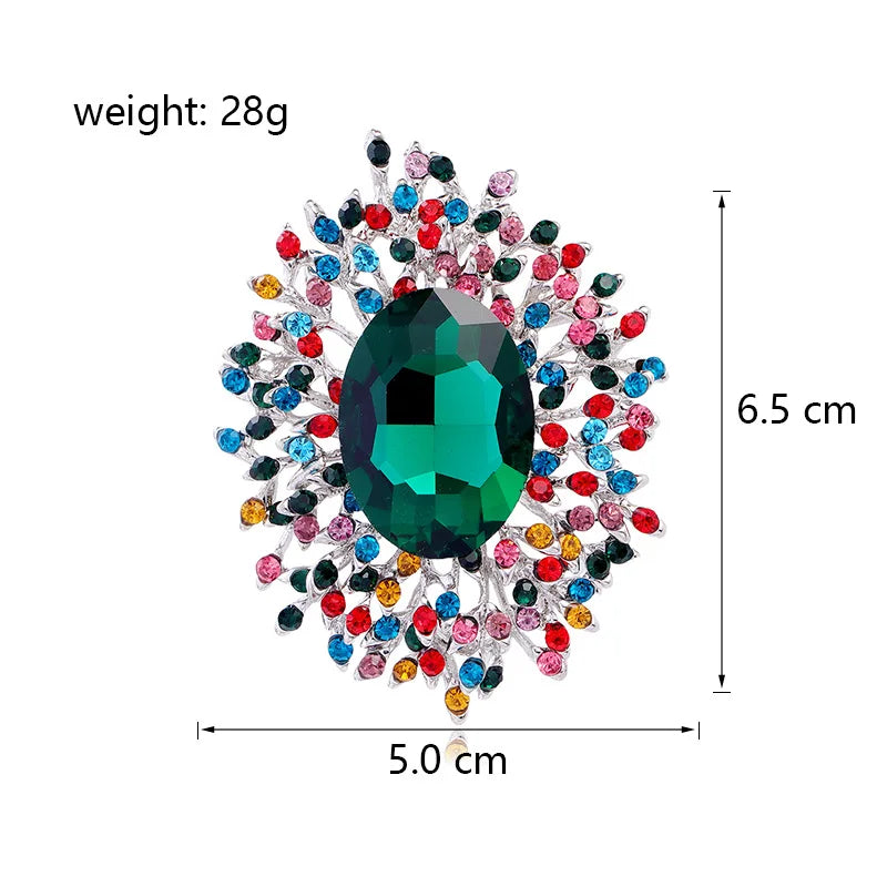 Fashion Glitter Rhinestone Vintage Luxury Brooches for Girls Sweet Elegant Pins Jewelry for Women Ladies Accessories Hot Sale