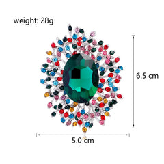 Fashion Glitter Rhinestone Vintage Luxury Brooches for Girls Sweet Elegant Pins Jewelry for Women Ladies Accessories Hot Sale