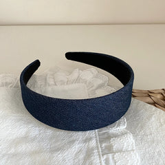 Girls Blue Solid Colored Simple Wide Headbands Elegant Trendy Vintage Customized Wholesale in Stock Women Hairbands Accessories