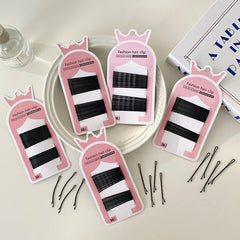 Hot Sale Classic Minimalistic Small Bobby Pins Black Solid Color Wave Arc Shape 5cm Daily Hair Claw Clamps Accessories