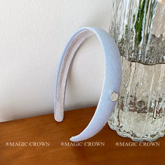 Hot Sale Fabric Solid Color Wide Alloy Headbands Classic Elegant Fashion Heart Decorative in Stock Hairbands Accessory for Kids