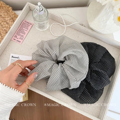 Brand New Women's Korean Style Hair Ties Elegant Vintage Dot Scrunchies Minimalistic Hair Accessories with Sweet Style for Girls