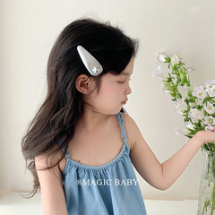 Solid Color Chic Snap Hair Clips for Baby Girls Cute Bowknot Star Design Alloy Carton Fashionable Child Hair Accessories