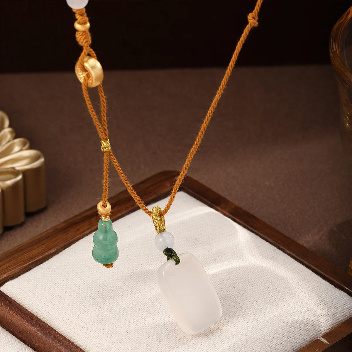 Fashion Natural Stone Pendent Copper Necklaces for Girls Vintage Simple Minimalistic Jewelry for Women Ladies Wholesale Bulk